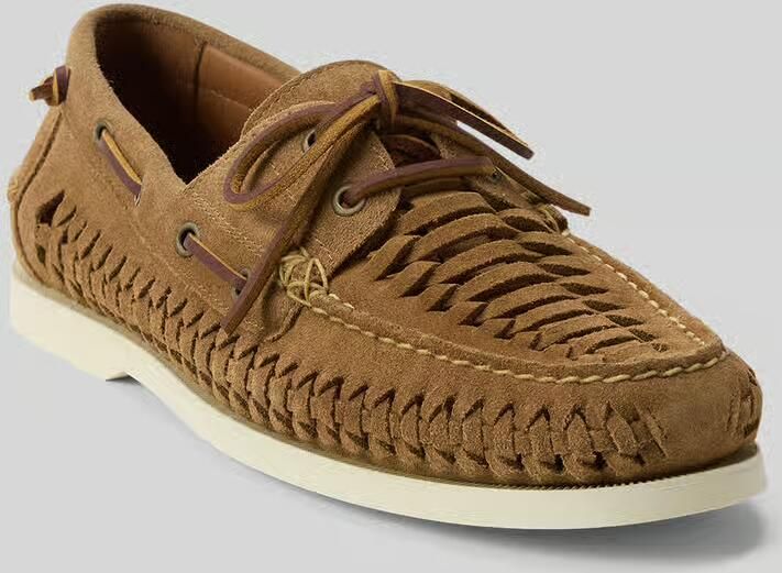 Polo Ralph Lauren loafers van echt leer met gevlochten details