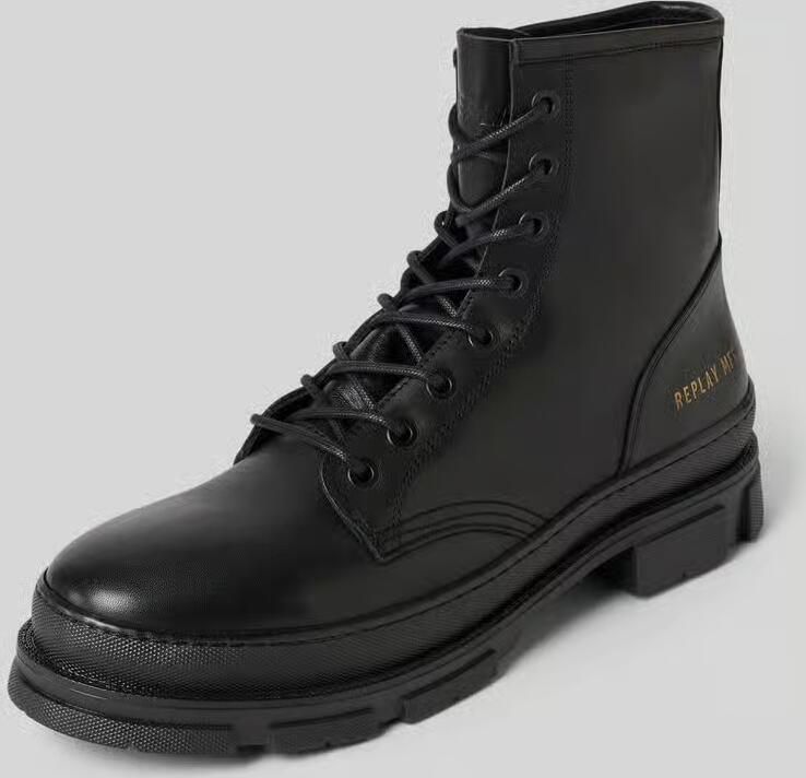 Replay Boots van leer met elastische inzetten model 'VEGA LACE' - Foto 2