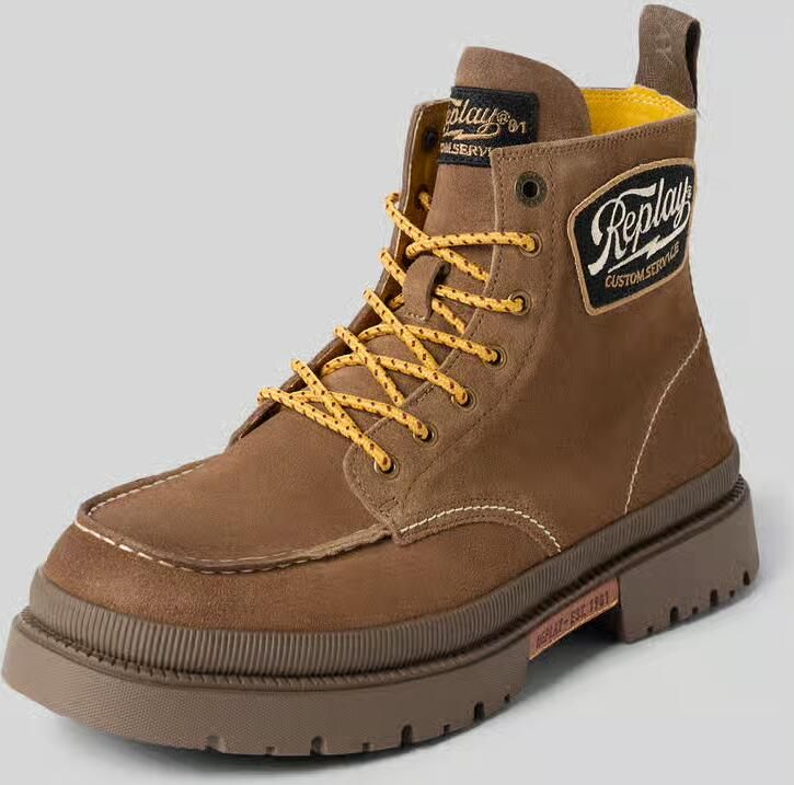 Replay Boots van leer met label-details model 'SANDTOWN'