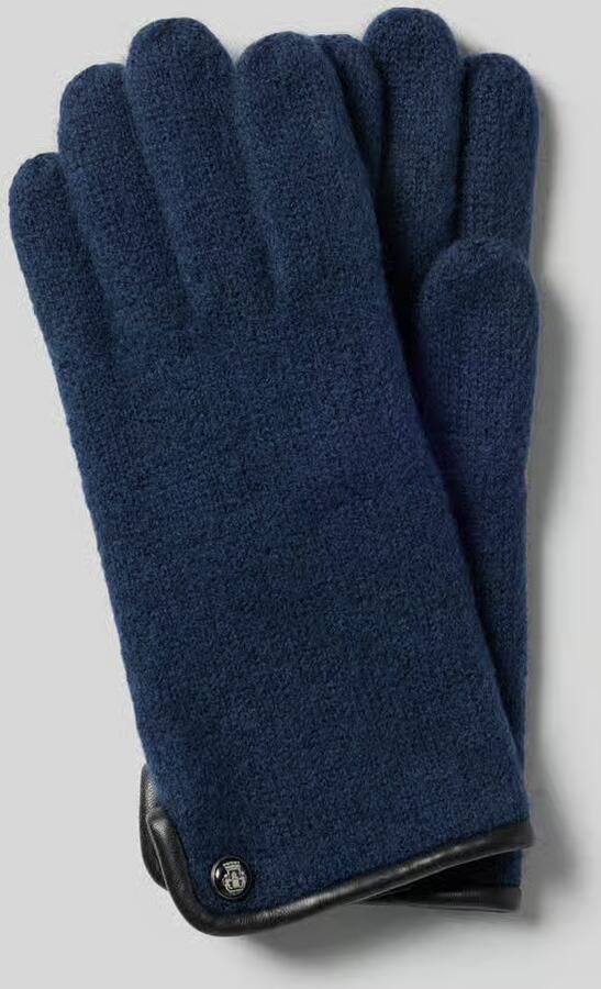 Roeckl Gewalkte handschoenen van scheerwol met wapenembleem