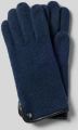 Roeckl Gewalkte handschoenen van scheerwol met wapenembleem - Blauw