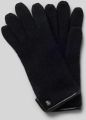 Roeckl Gewalkte handschoenen van scheerwol met wapenembleem - Zwart
