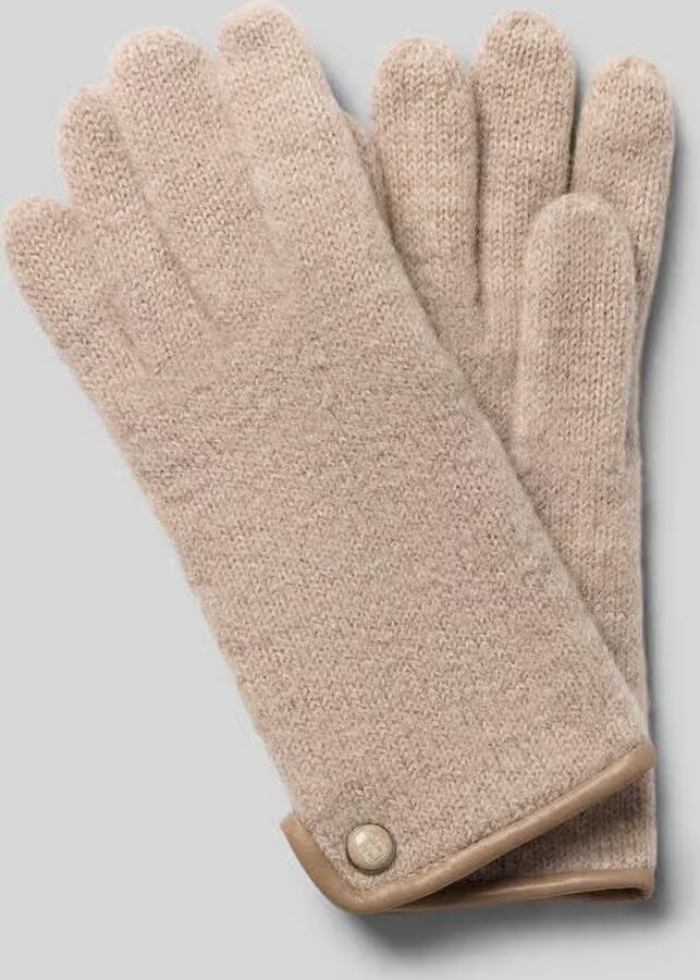 Roeckl Gewalkte handschoenen van scheerwol met wapenembleem