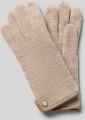 Roeckl Gewalkte handschoenen van scheerwol met wapenembleem - Beige