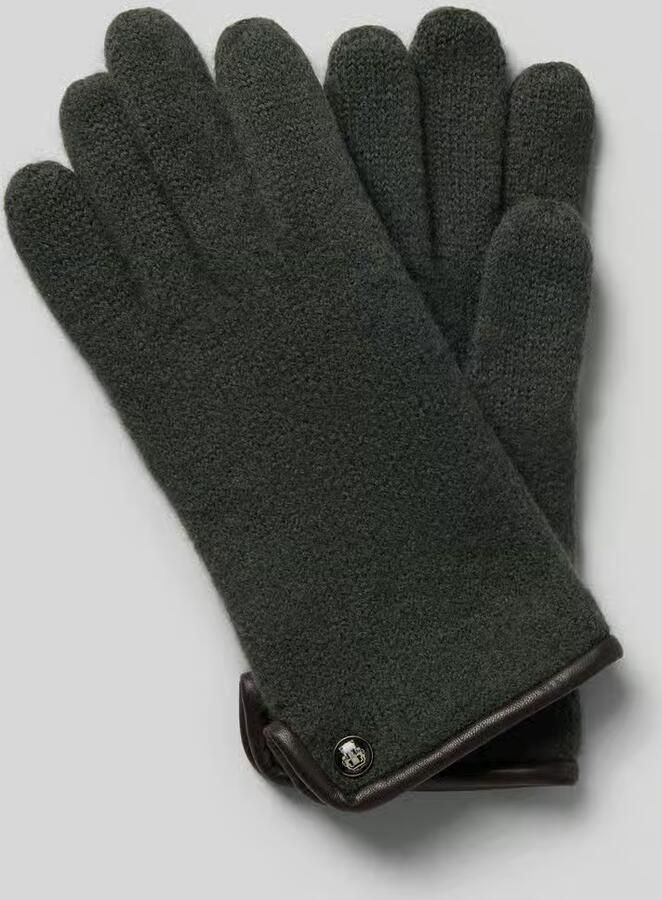Roeckl Gewalkte handschoenen van scheerwol met wapenembleem