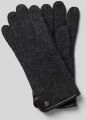 Roeckl Gewalkte handschoenen van scheerwol met wapenembleem - Grijs