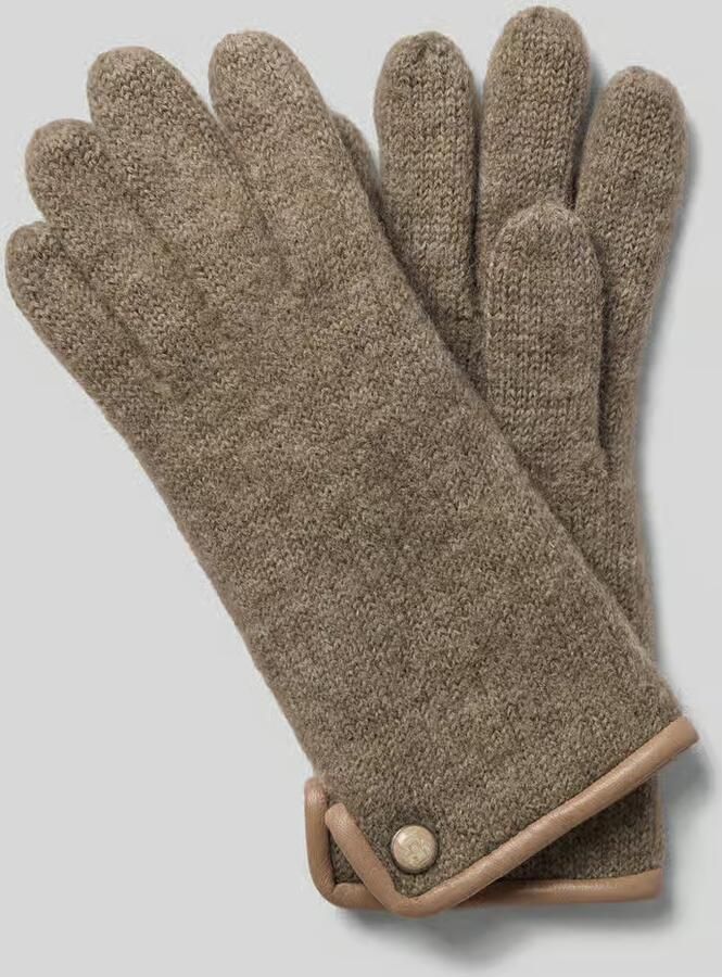 Roeckl Gewalkte handschoenen van scheerwol met wapenembleem
