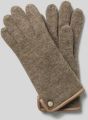Roeckl Gewalkte handschoenen van scheerwol met wapenembleem - Bruin