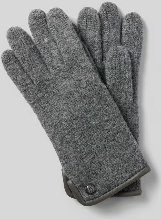 Roeckl Gewalkte handschoenen van scheerwol met wapenembleem