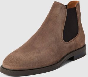 Selected Homme Chelsea boots van leer met elastische inzetten