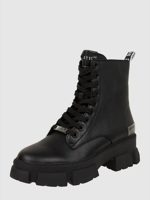 Steve Madden Chunky Sole Leren Laarzen Black Dames - Foto 12