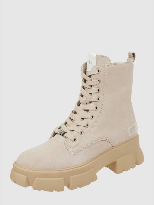 Steve Madden Chunky Sole Leren Laarzen Beige Dames - Foto 19