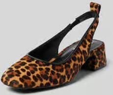 Steve Madden Smitten leren slingback pumps met panterprint cognac donkerbruin - Foto 7