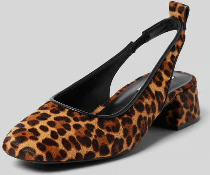 Steve Madden Smitten leren slingback pumps met panterprint cognac donkerbruin - Foto 7