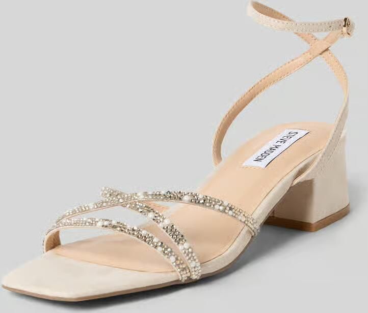 Steve Madden Gabby-P sandalettes met strass en pareltjes beige - Foto 4