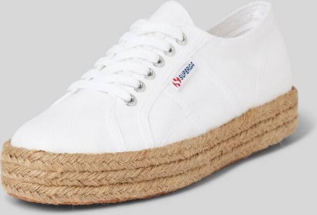 Superga Sneakers met vetersluiting in effen design