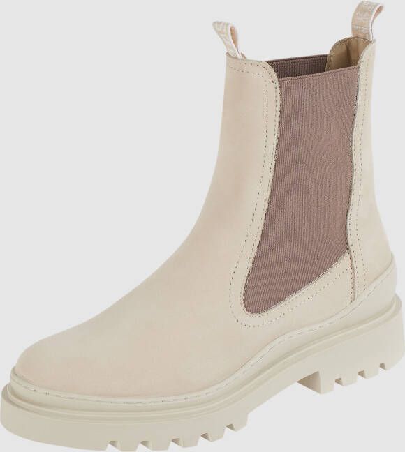 tamaris Chelsea boots van leer en textiel