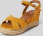 Tamaris Leren wedges in gevlochten look - Thumbnail 1