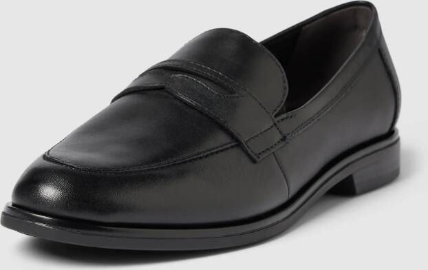 tamaris Loafers van leer in effen design