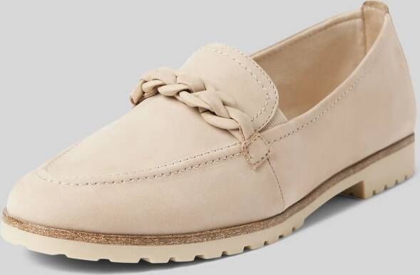 tamaris Loafers van leer in effen design