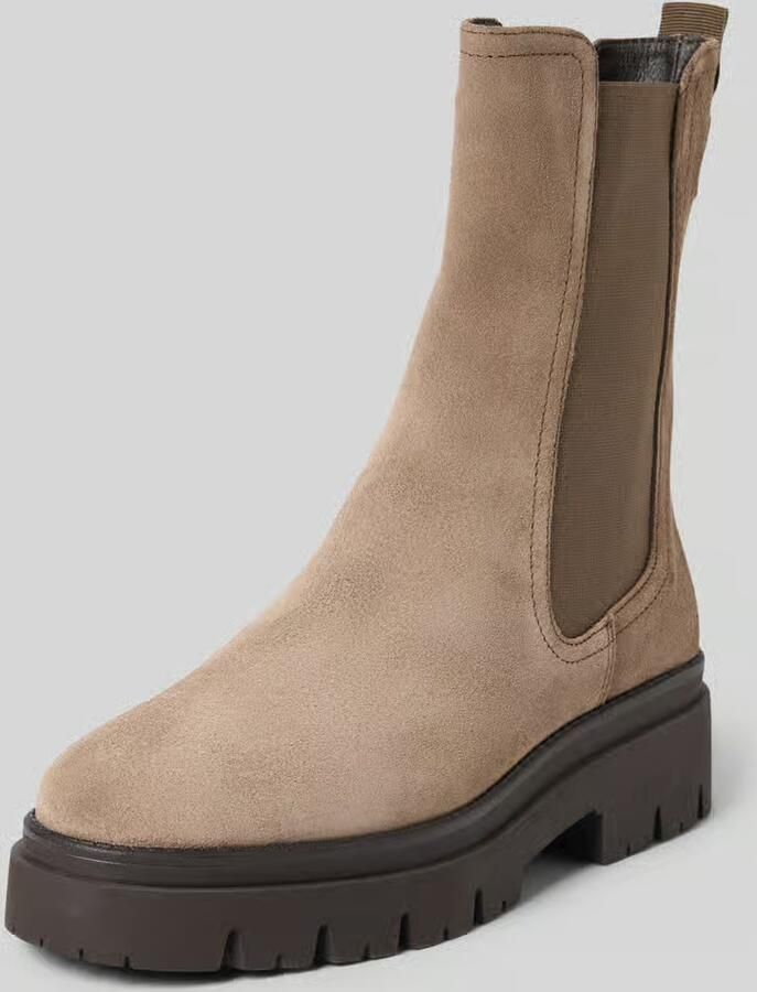 Tamaris dames leren Chelsea-laars 1-25992-41-378 dames enkellaars taupe - Foto 4