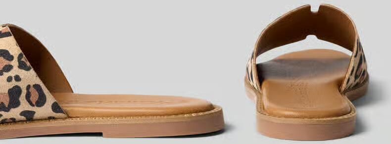 Tamaris Leren slippers met gestructureerde zool - Foto 5