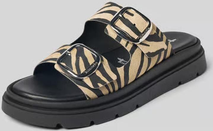 Tamaris Sandalen van leer met plateauzool - Foto 6
