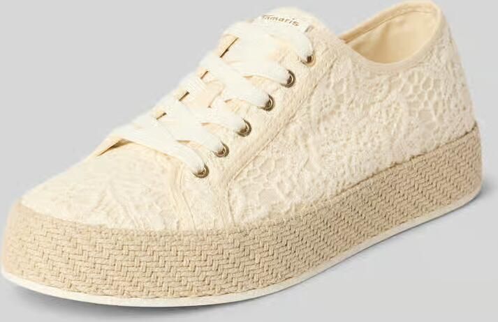 Tamaris Plateausneakers freizeitschoen lage schoen veterschoen met haakapplicatie - Foto 7