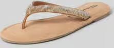 Tamaris Teenslippers van echt leer met siersteentjes