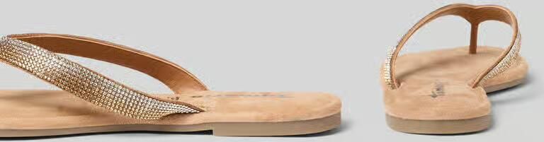 Tamaris Teenslippers van echt leer met siersteentjes - Foto 2