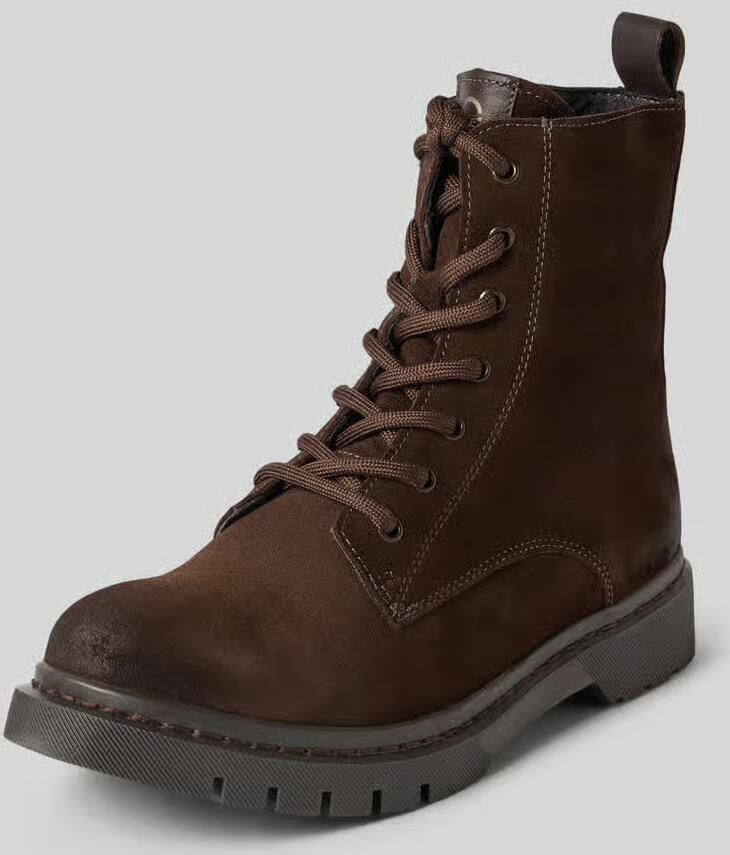 Tamaris Veterlaarsjes blokhak veterschoenen herfstschoen met siernaden - Foto 5