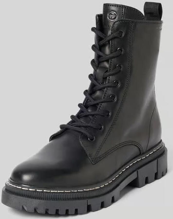 Tamaris Veterlaarsjes 'Schnürstiefel Damen 1-25276-41 003 Echtleder in schwarz' zwart - Foto 3