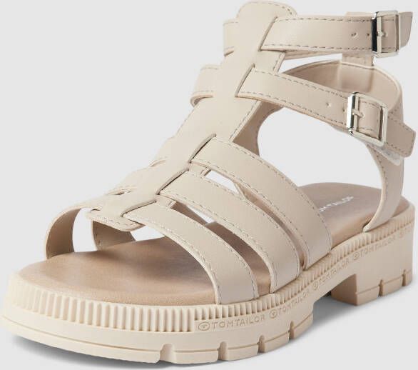 Dames Sandalen Beige Comfortabele Blokhak met Klittenband - Foto 2