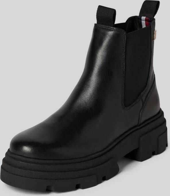 Tommy Hilfiger Chelsea-boots COMBAT LEATHER LOW CHELSEA hakken enkellaars chunky boots met twee aantrek-lussen - Foto 7