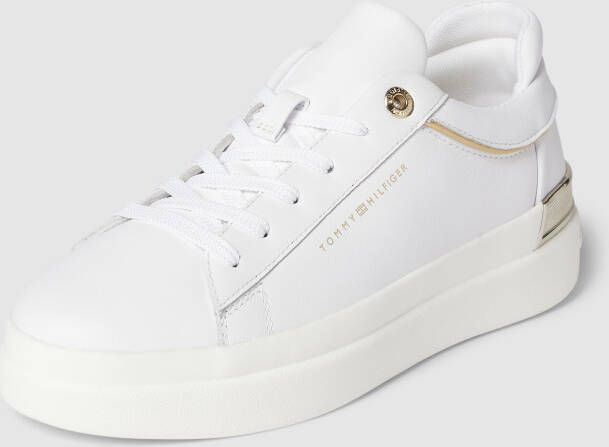 Tommy Hilfiger Plateausneakers van leer met labeldetails model 'LUX METALLIC'