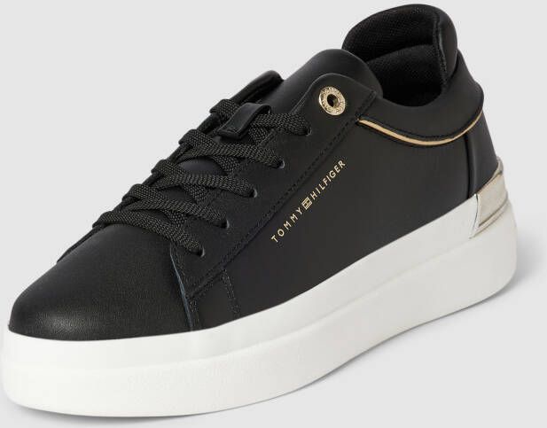 Tommy Hilfiger Plateausneakers van leer met labeldetails model 'LUX METALLIC'