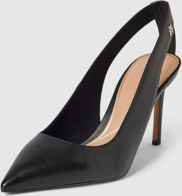 Tommy Hilfiger Pumps van leer met labeldetail model 'POINTY SLING BACK'