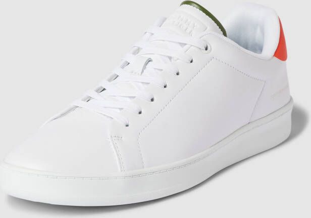 Tommy Hilfiger Sneaker van leer met contrastgarnering