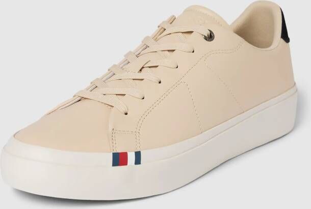 Tommy Hilfiger Sneaker van leer met contrastgarnering