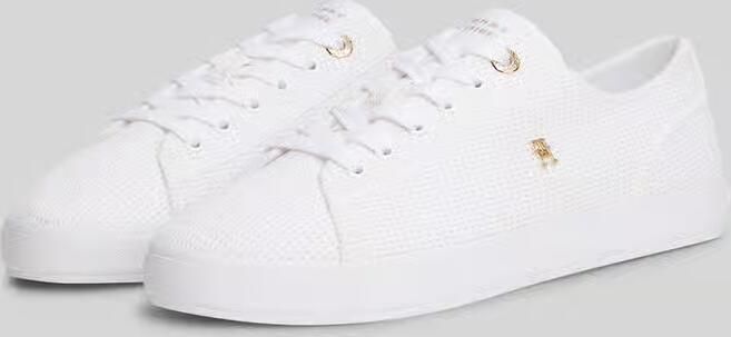 Tommy Hilfiger low top sneakers in gebreide look met logo-applicatie - Foto 3