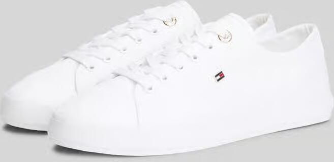Tommy Hilfiger Low top sneakers van canvas met logo-applicatie - Foto 10