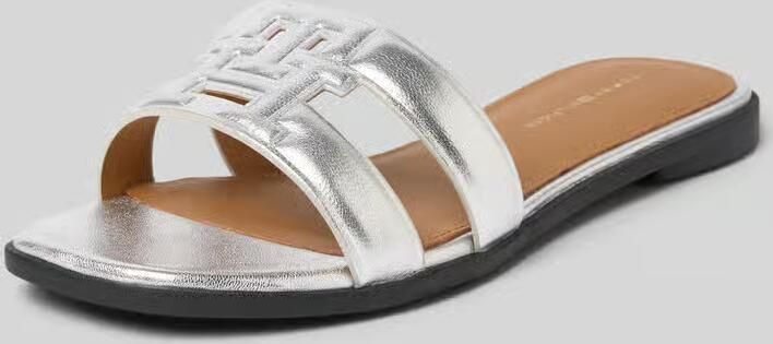 Tommy Hilfiger Slippers TH LOGO STRAP METALLIC MULE blokhak zomerschoen flats comfort-schoen met th-logo - Foto 2