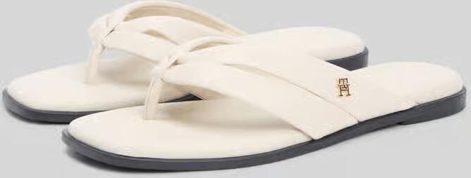 Tommy Hilfiger Teenslippers met logo-applicatie van echt leer - Foto 2