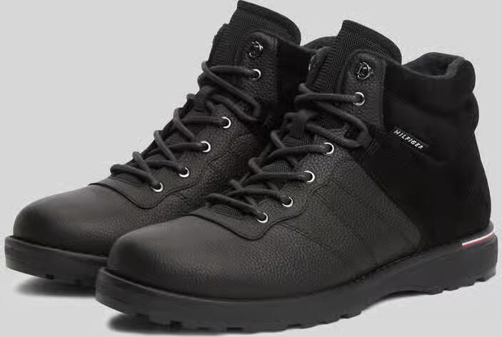 Tommy Hilfiger Veterlaars van echt rundleer