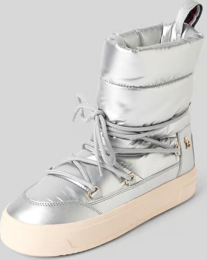 TOMMY HILFIGER Snowboots Dames Lace-up Snowboot Textiel Zilver - Foto 6