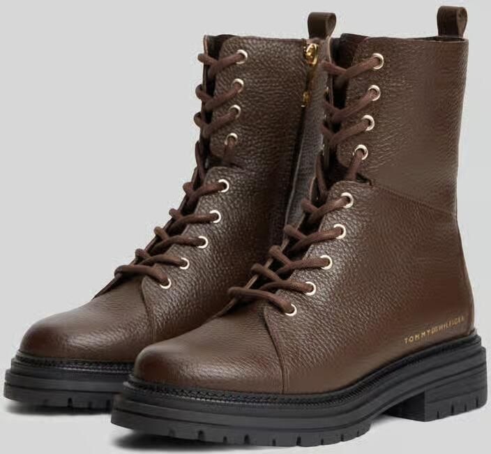 Tommy Hilfiger Veterlaars van echt rundleer