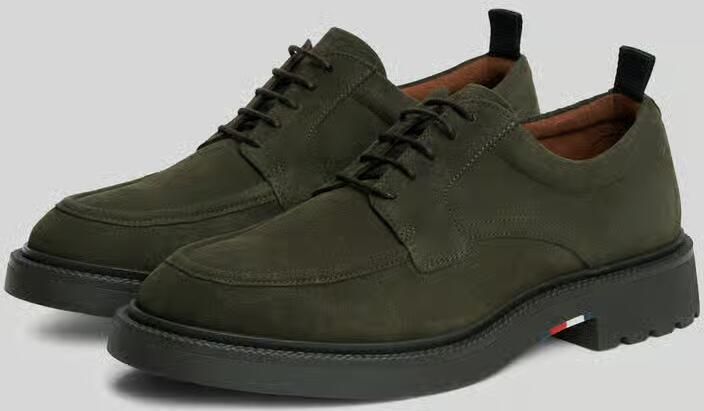 Tommy Hilfiger Veterschoenen van echt leer met reliëflogo