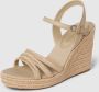 Bruin Tinten Essential Basic Wedge Espadrilles Met Sleehak Dames Beige - Thumbnail 4