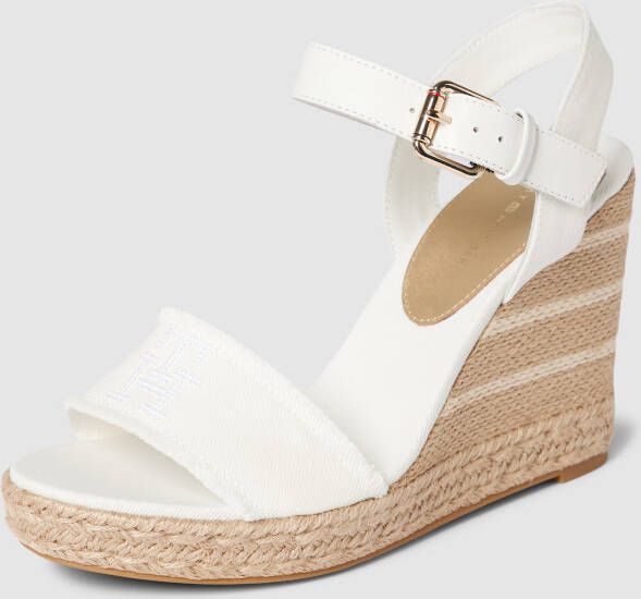 Tommy Hilfiger Wedges met labelstitching model 'ECRU'