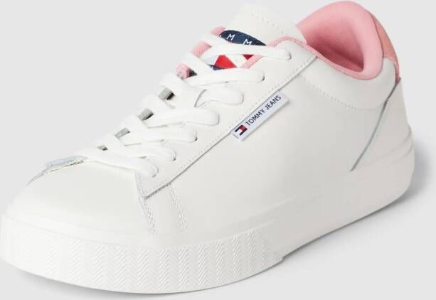 Tommy Jeans Lage Leren Sneakers Roses White Dames - Foto 4
